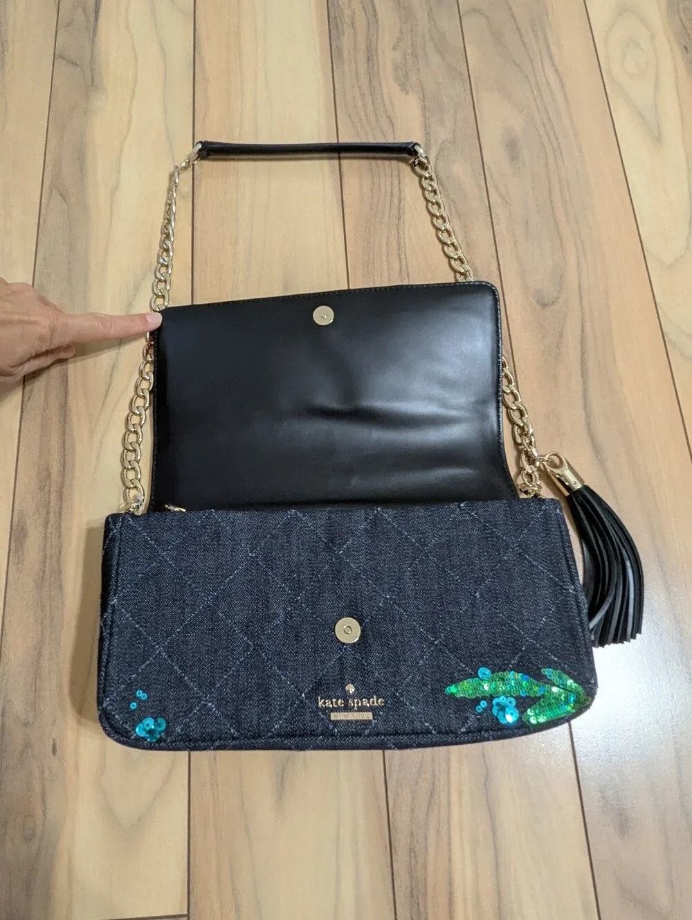 EUC! Kate Spade New York Emerson Place Hummingbird Sequin Embellished Bag